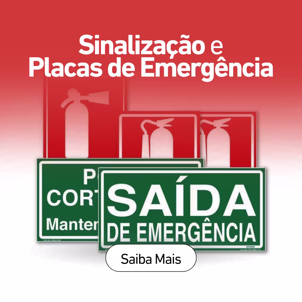 sinalização e placas de emergência